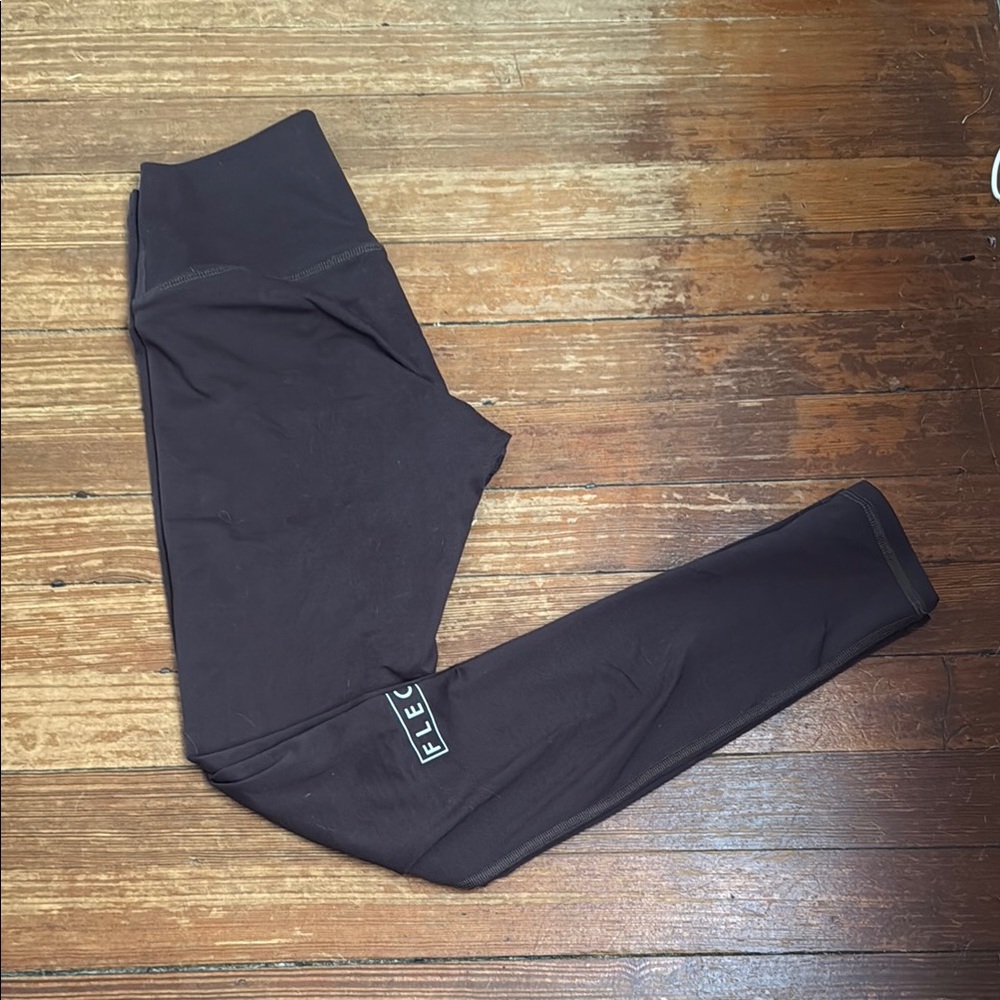 Fleo El Toro 28inch High Waisted Chocolate Brown CrossFit Leggings Size Medium